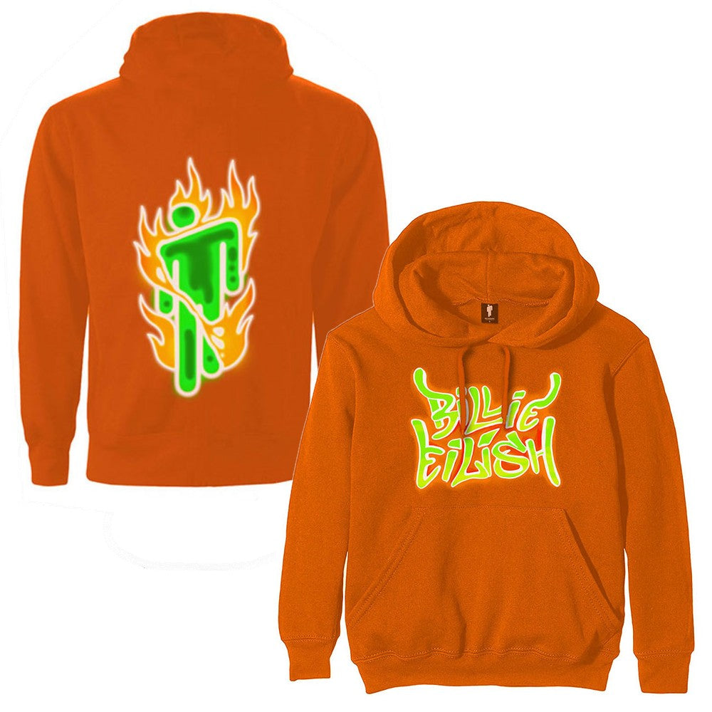 BILLIE EILISH - Airbrush Flames Blohsh / バックプリントあり
